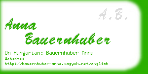 anna bauernhuber business card